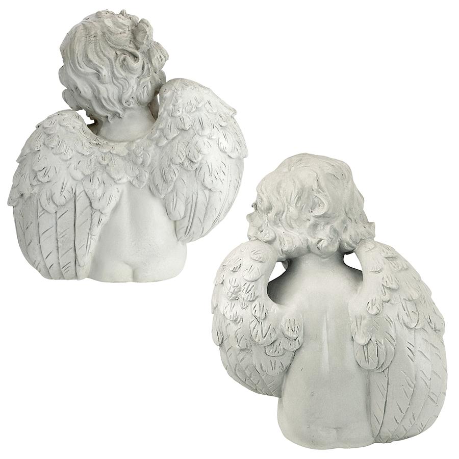 Angels of Meditation and Contemplation Sitting Cherub Statues