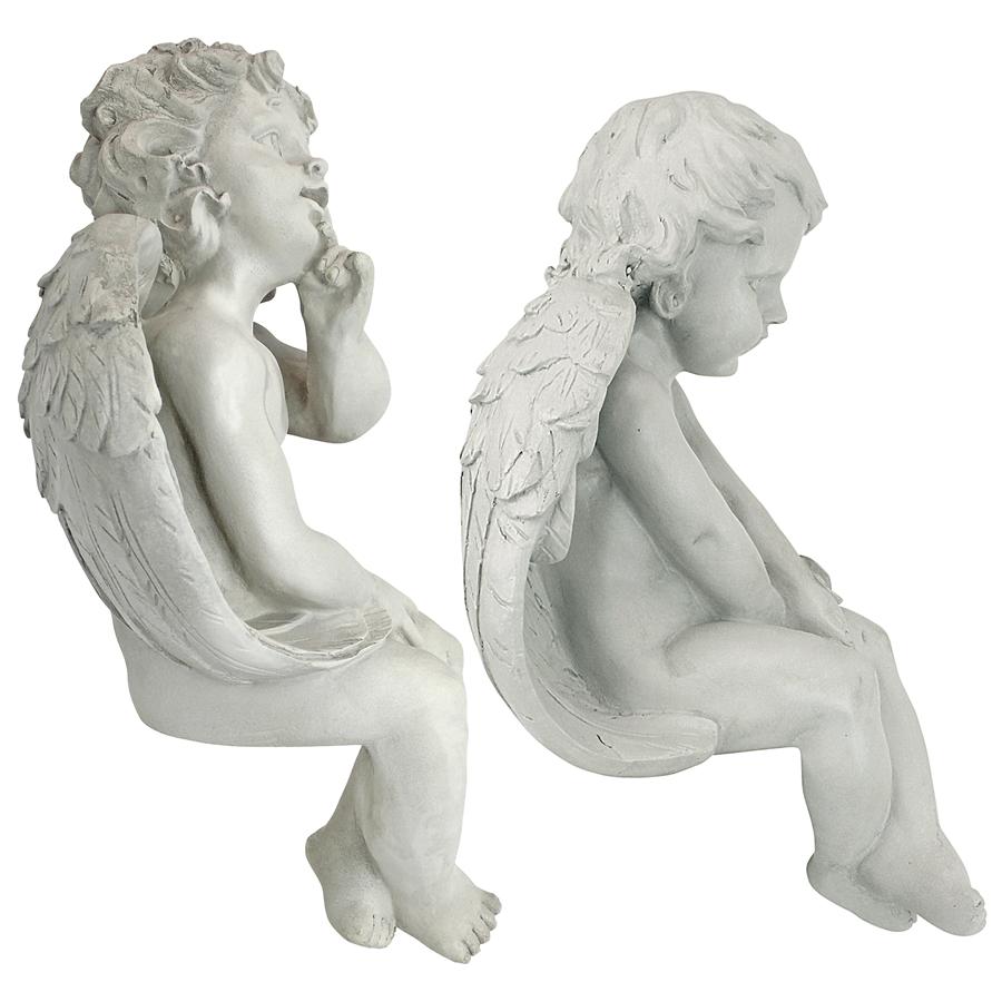 Angels of Meditation and Contemplation Sitting Cherub Statues