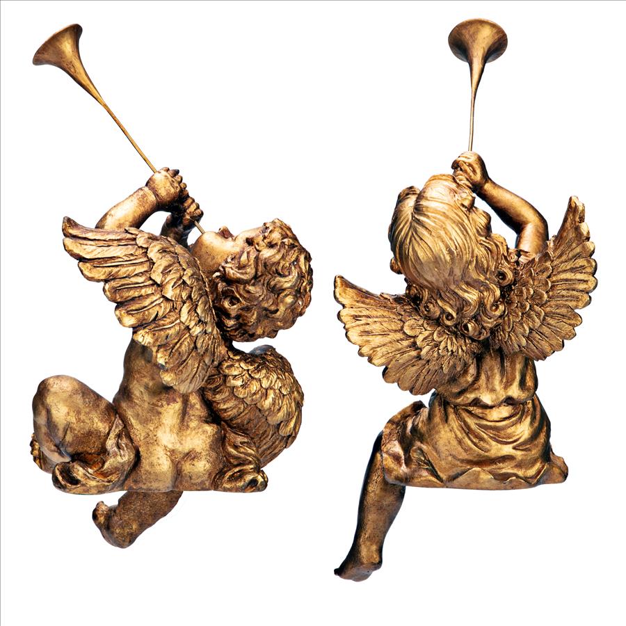 Trumpeting Angels of St. Peters Square Statues: Set of Two