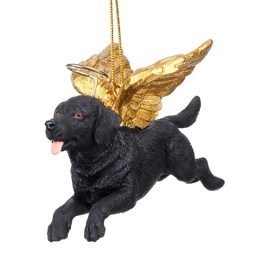 Honor the Pooch: Black Lab Holiday Dog Angel Ornament