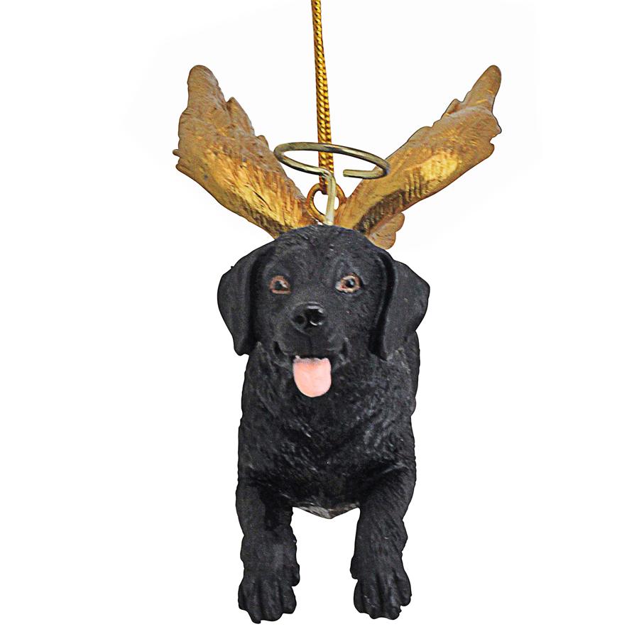 Honor the Pooch: Black Lab Holiday Dog Angel Ornament