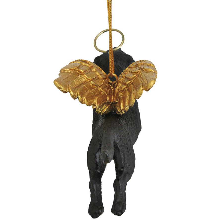 Honor the Pooch: Black Lab Holiday Dog Angel Ornament