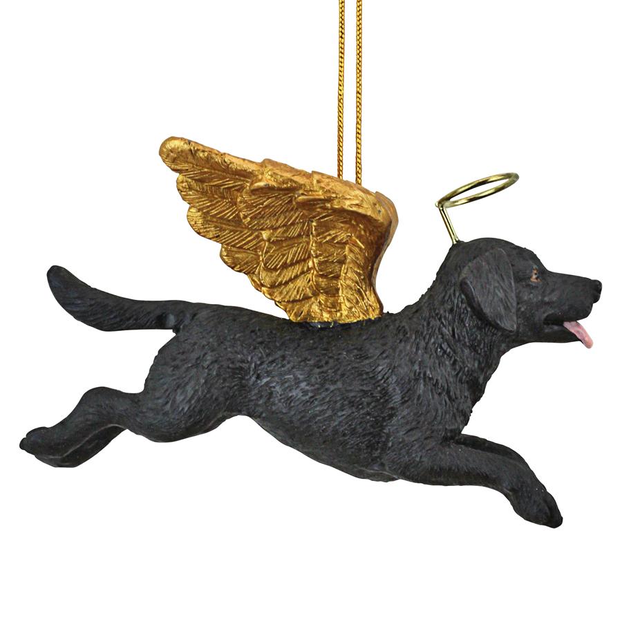 Honor the Pooch: Black Lab Holiday Dog Angel Ornament