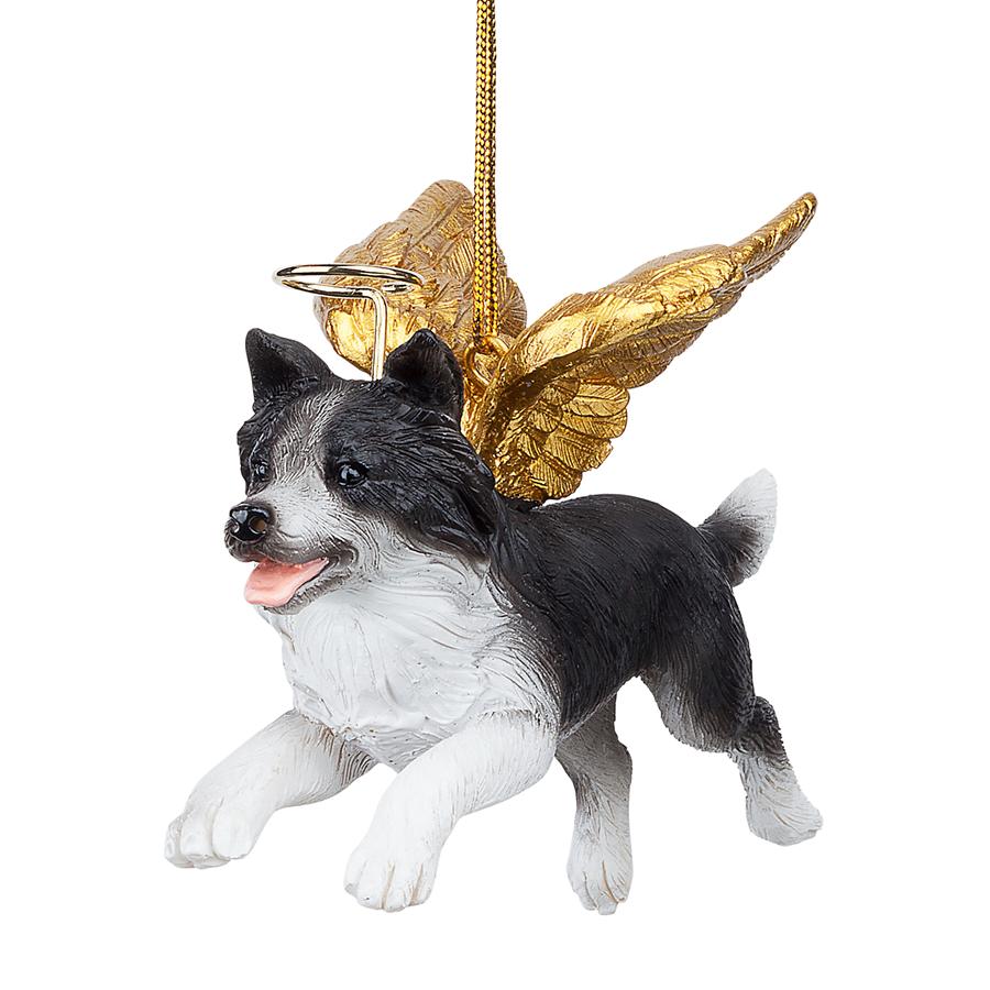 Honor the Pooch: Border Collie Holiday Dog Angel Ornament Collection