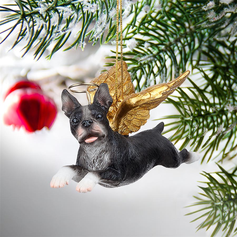 Honor the Pooch: Boston Terrier Holiday Dog Angel Ornament