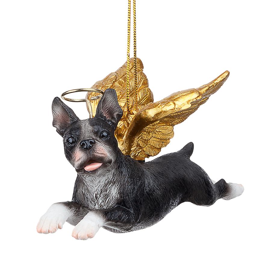 Honor the Pooch: Boston Terrier Holiday Dog Angel Ornament