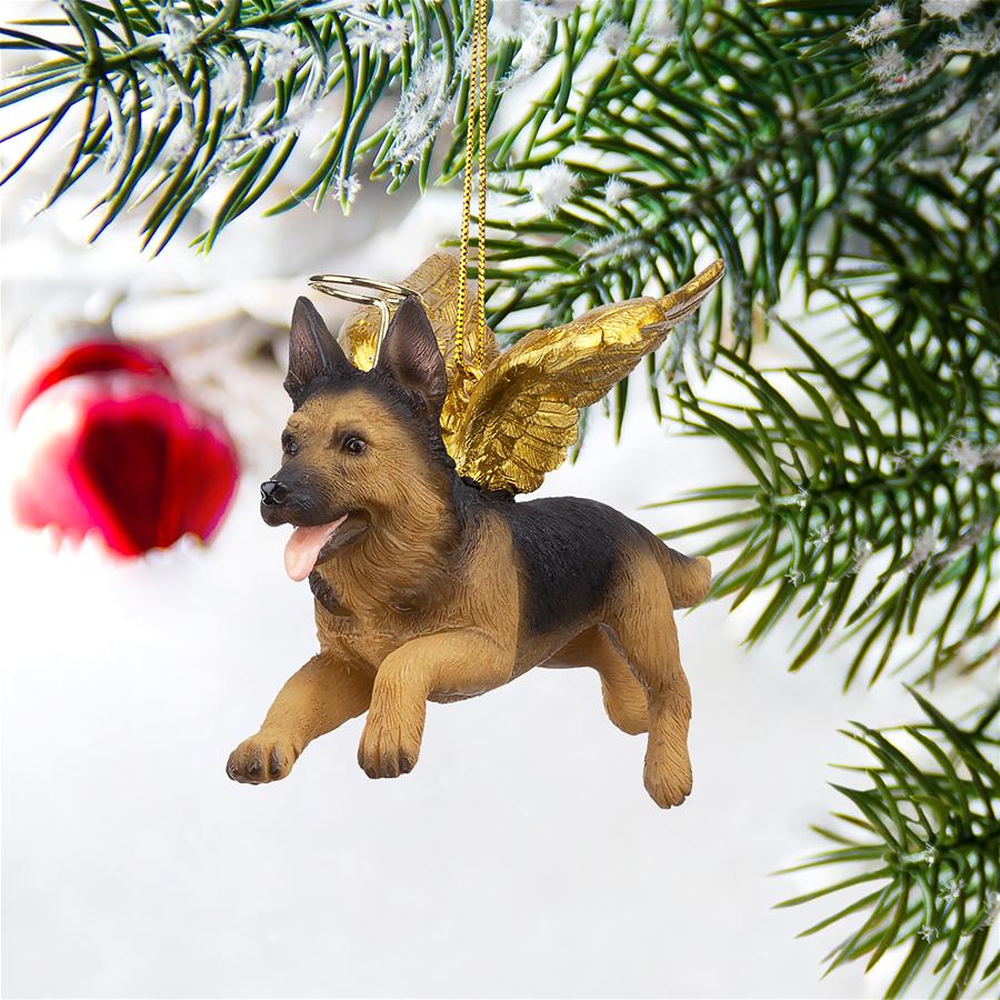 Honor the Pooch: German Shepherd Holiday Dog Angel Ornament