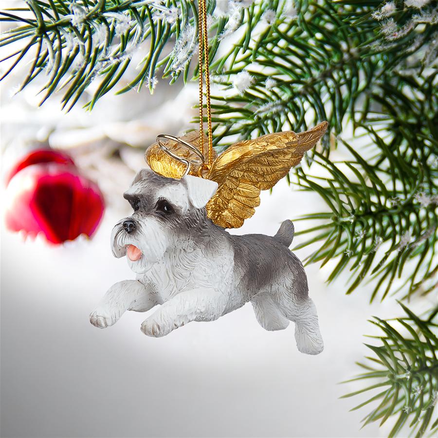 Honor the Pooch: Mini Schnauzer Holiday Dog Angel Ornament
