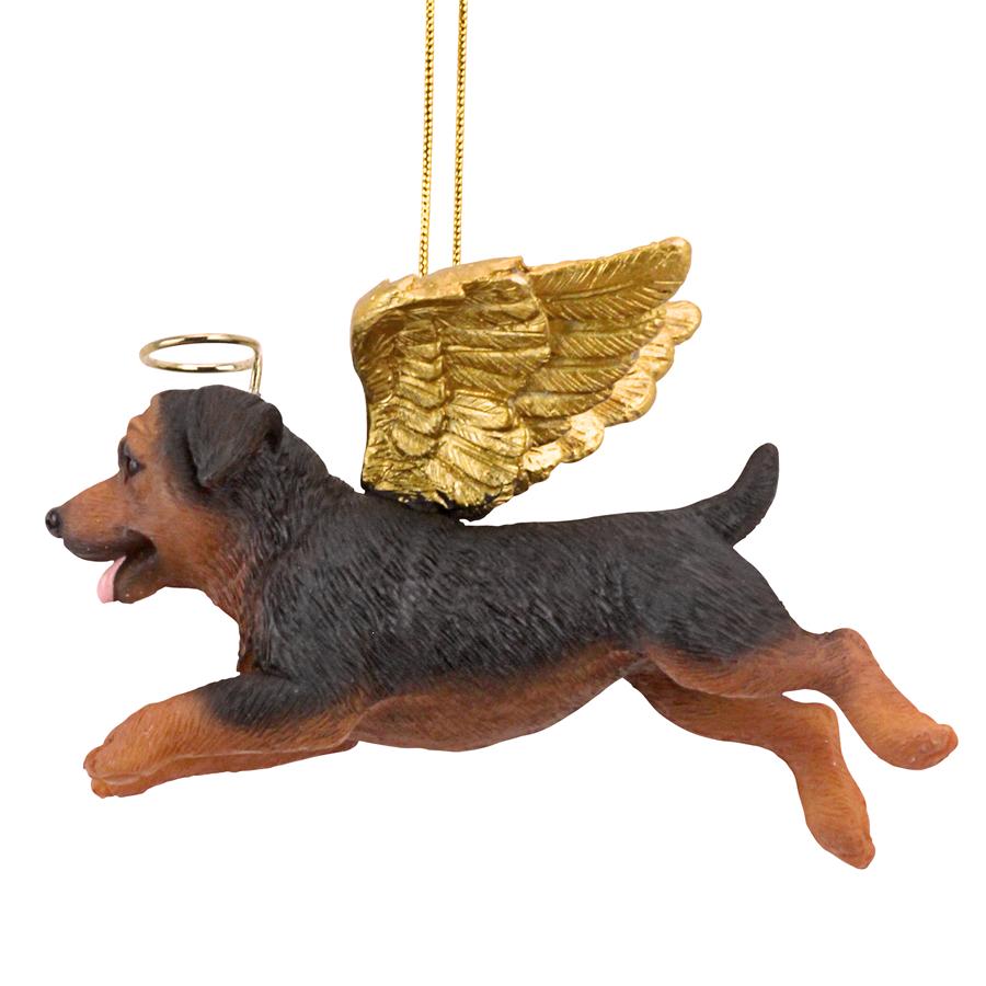 Honor the Pooch: Rottweiler Holiday Dog Angel Ornament