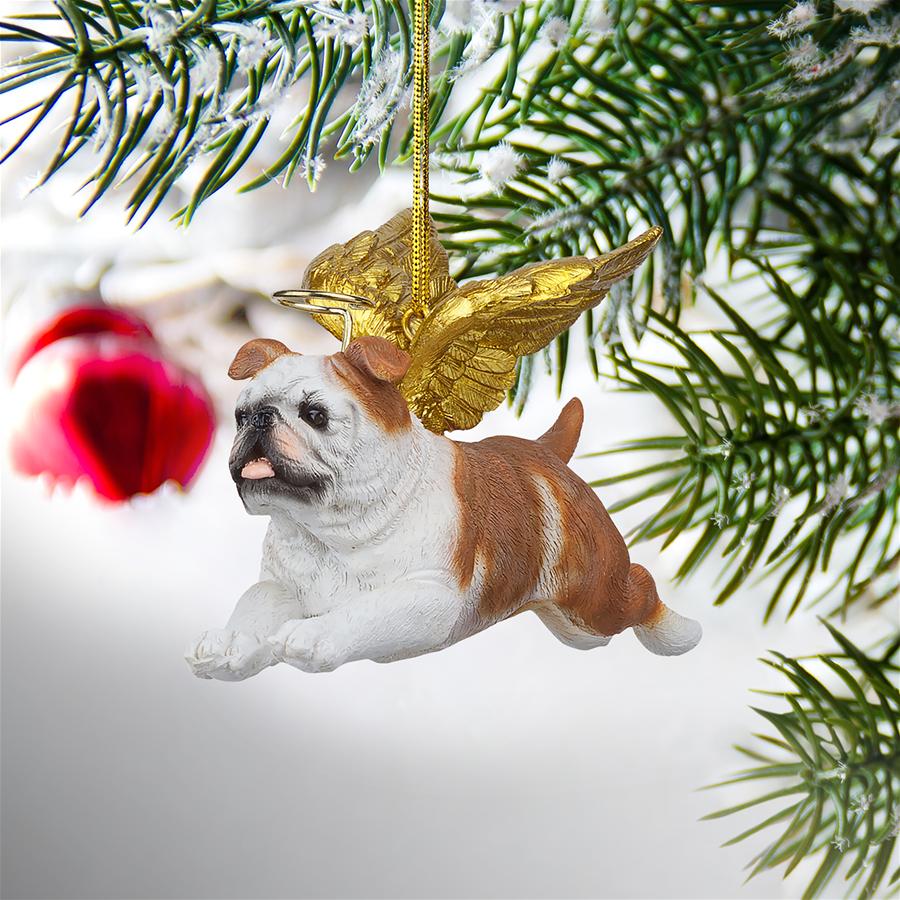 Honor the Pooch: Bulldog Holiday Dog Angel Ornament