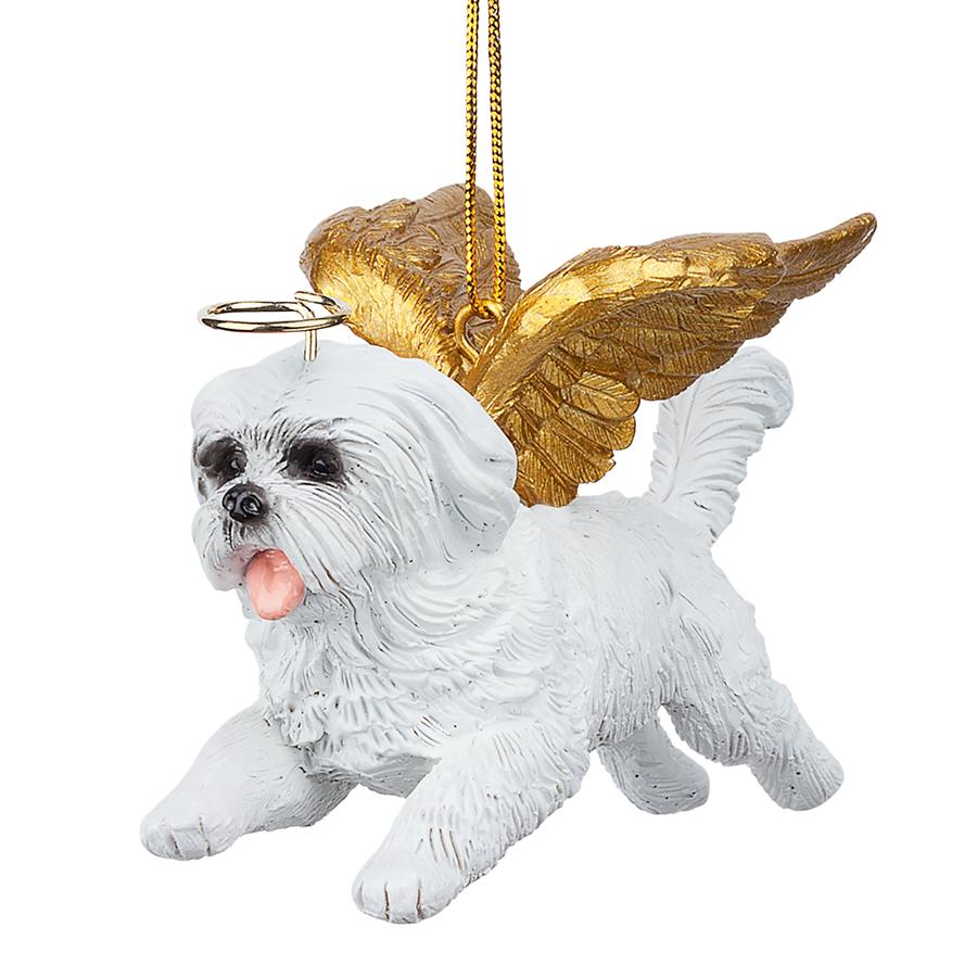 Honor the Pooch: Maltese Holiday Dog Angel Ornament