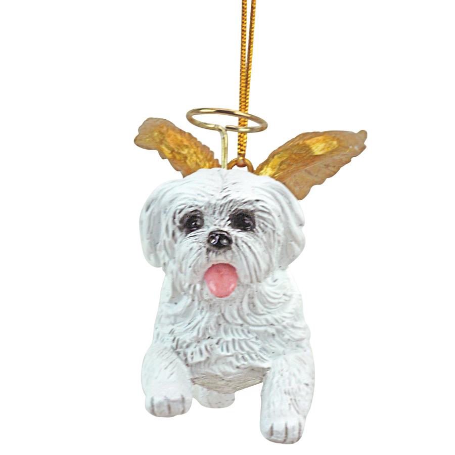 Honor the Pooch: Maltese Holiday Dog Angel Ornament