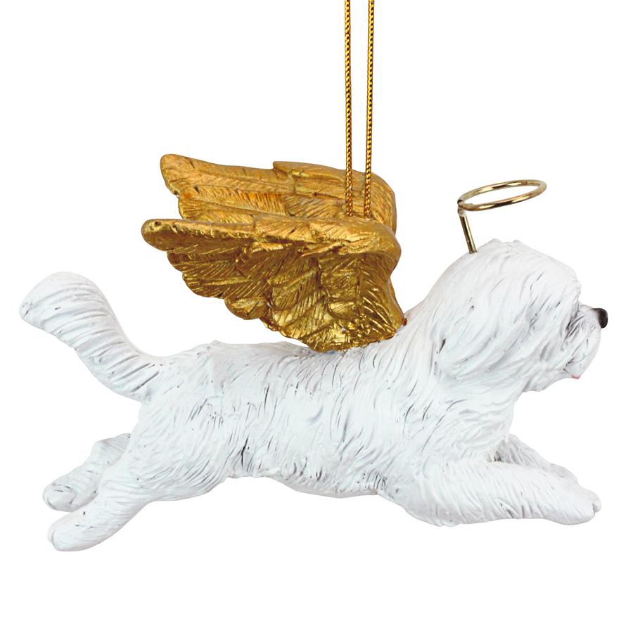 Honor the Pooch: Maltese Holiday Dog Angel Ornament