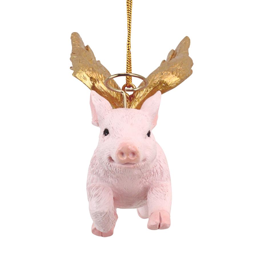 Hog Heaven: Flying Pig Angel Holiday Ornament