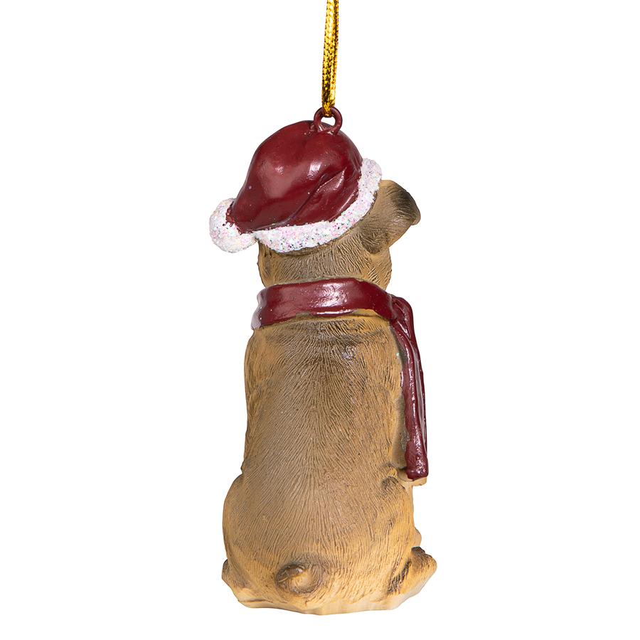 Bulldog Holiday Dog Ornament Sculpture