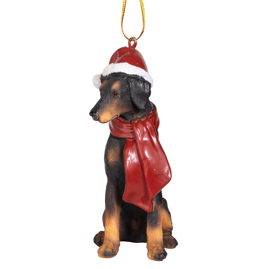 Doberman Pinscher Holiday Dog Ornament Sculpture