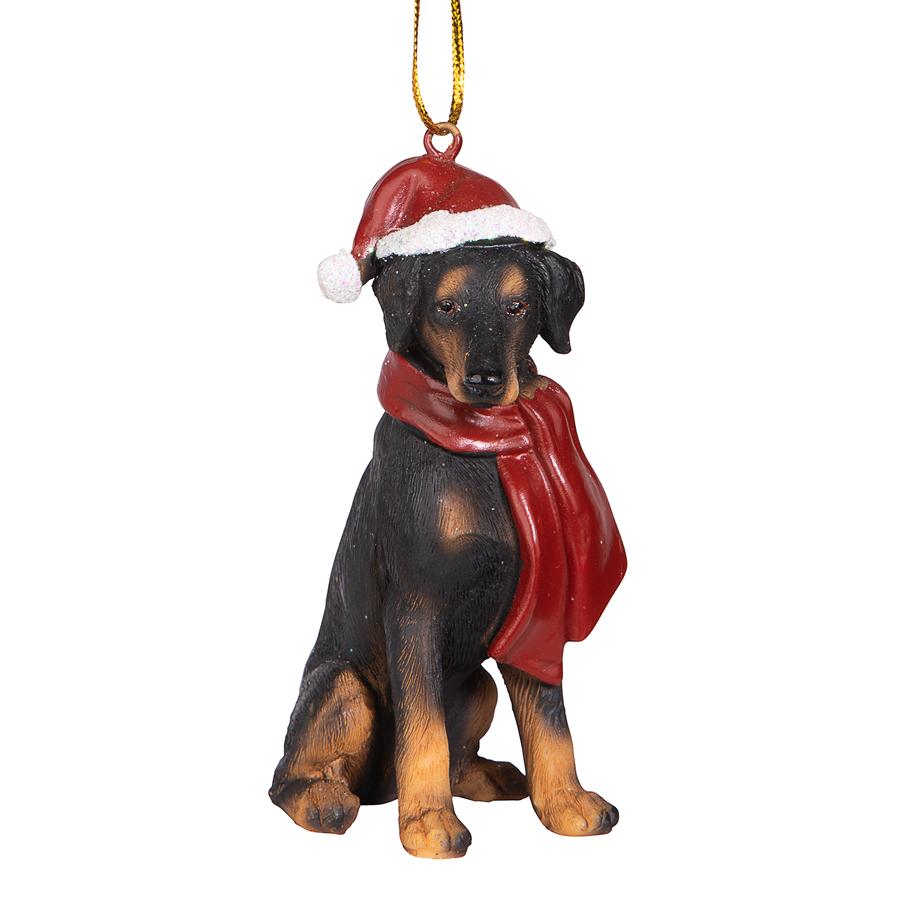 Doberman Pinscher Holiday Dog Ornament Sculpture