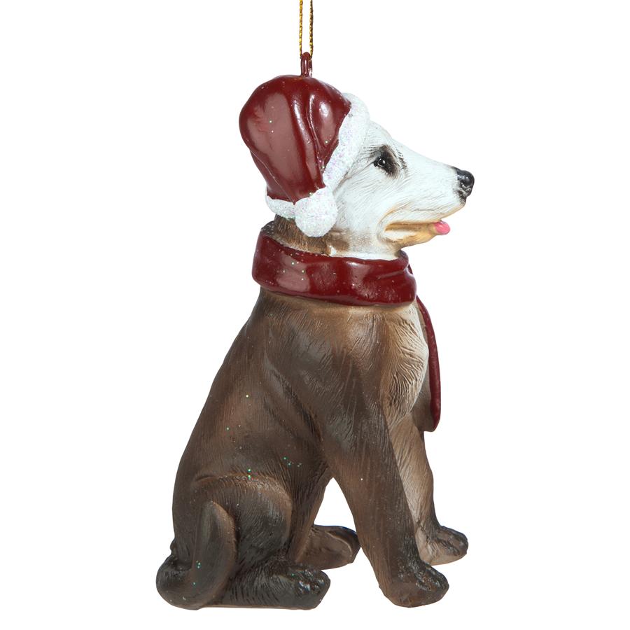 Pitbull Holiday Dog Ornament Sculpture