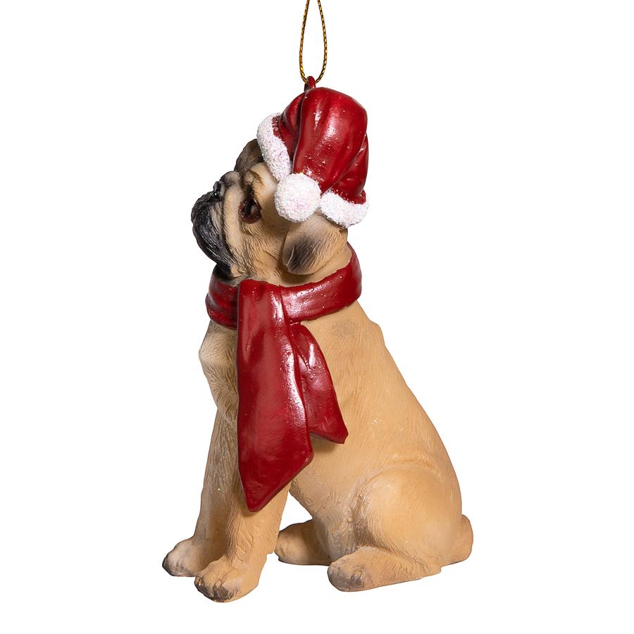 Pug Holiday Dog Ornament Sculpture