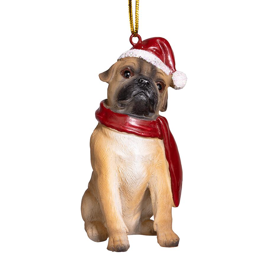 Pug Holiday Dog Ornament Sculpture