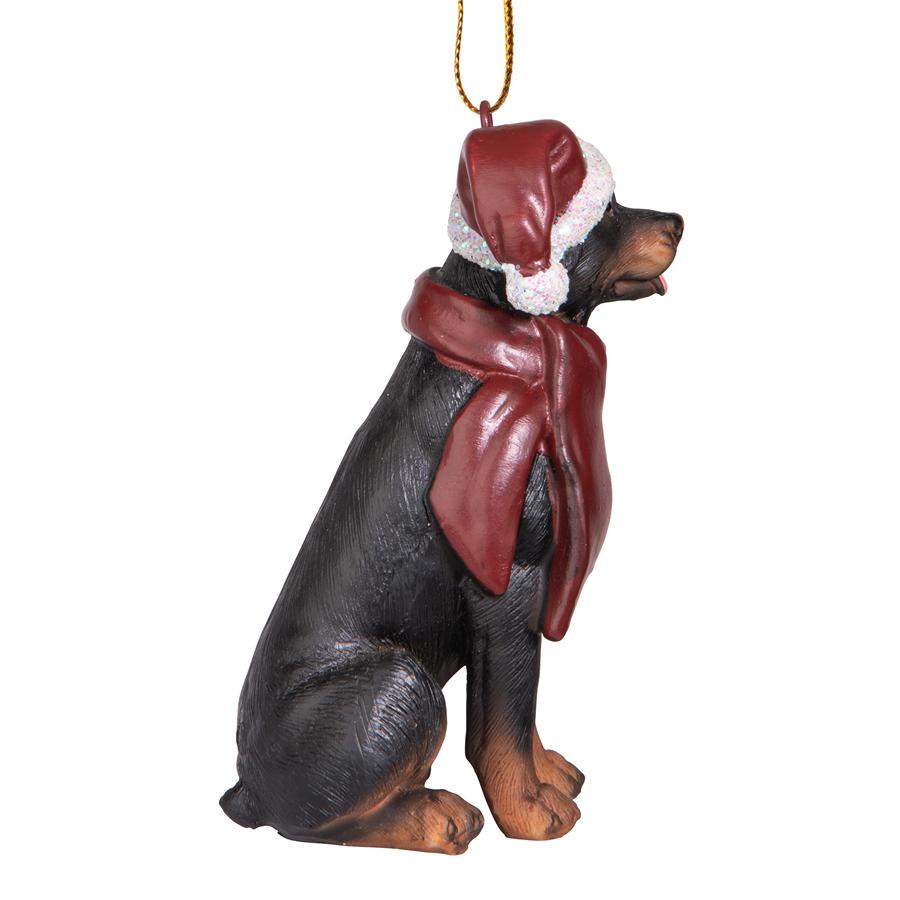 Rottweiler Holiday Dog Ornament Sculpture