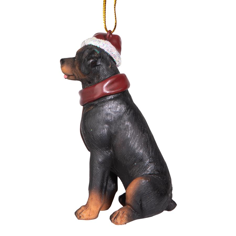 Rottweiler Holiday Dog Ornament Sculpture