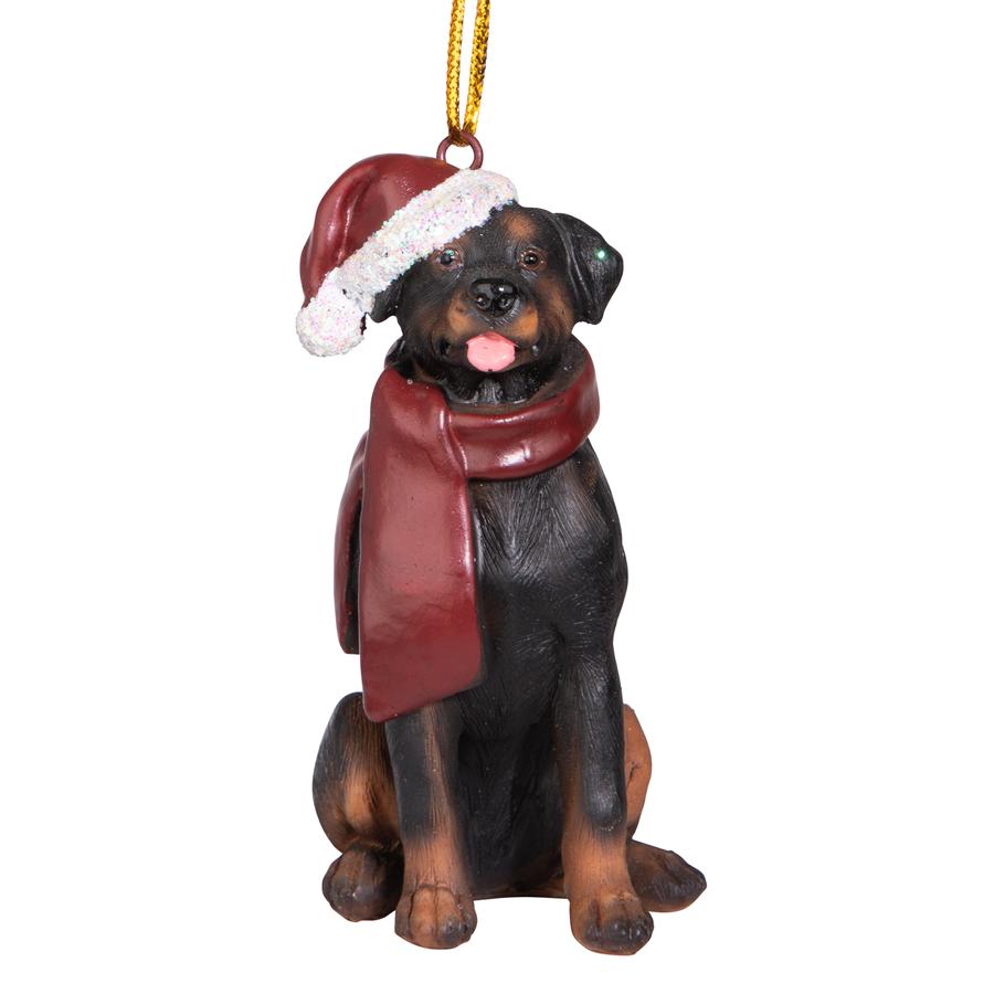 Rottweiler Holiday Dog Ornament Sculpture