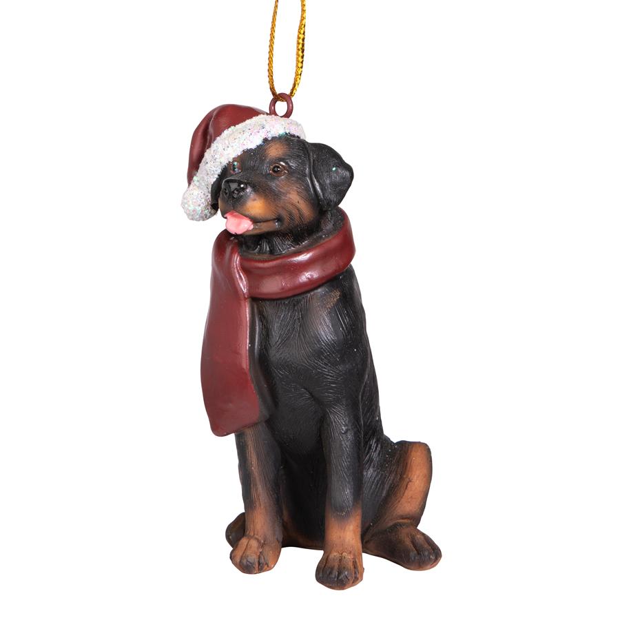 Rottweiler Holiday Dog Ornament Sculpture