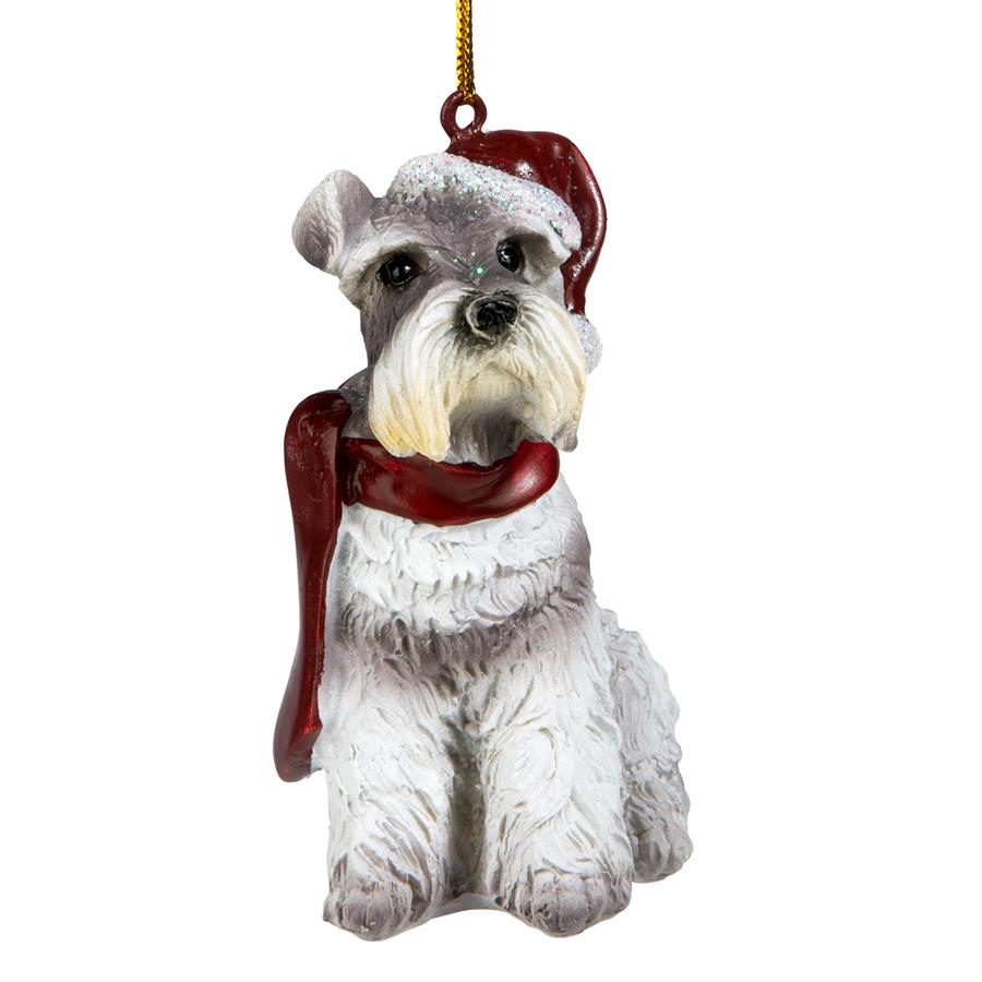 Miniature Schnauzer Holiday Dog Ornament Sculpture