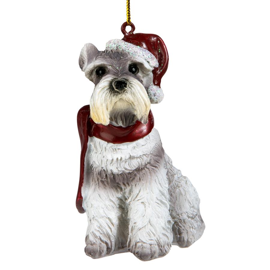 Miniature Schnauzer Holiday Dog Ornament Sculpture