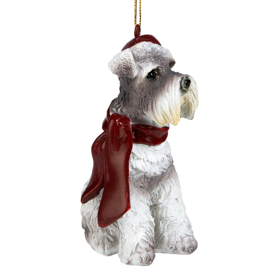 Miniature Schnauzer Holiday Dog Ornament Sculpture