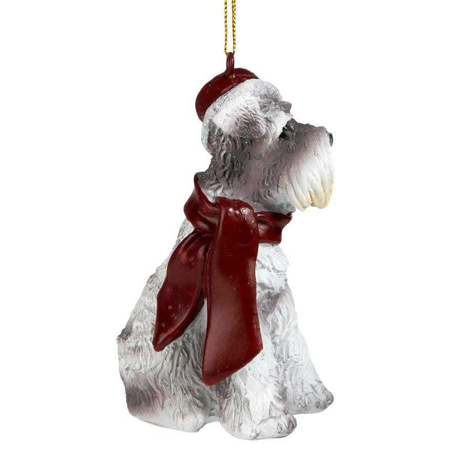 Miniature Schnauzer Holiday Dog Ornament Sculpture