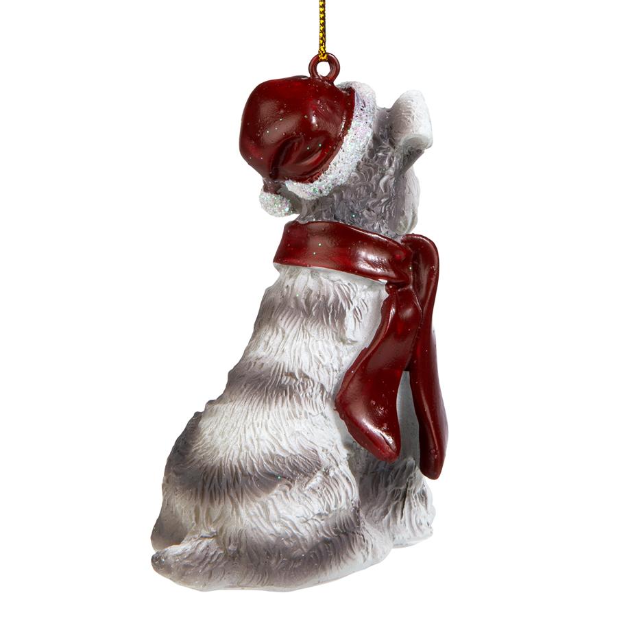 Miniature Schnauzer Holiday Dog Ornament Sculpture