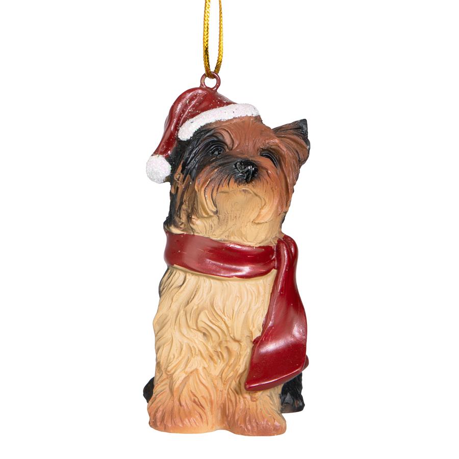 Yorkshire Terrier Holiday Dog Ornament Sculpture