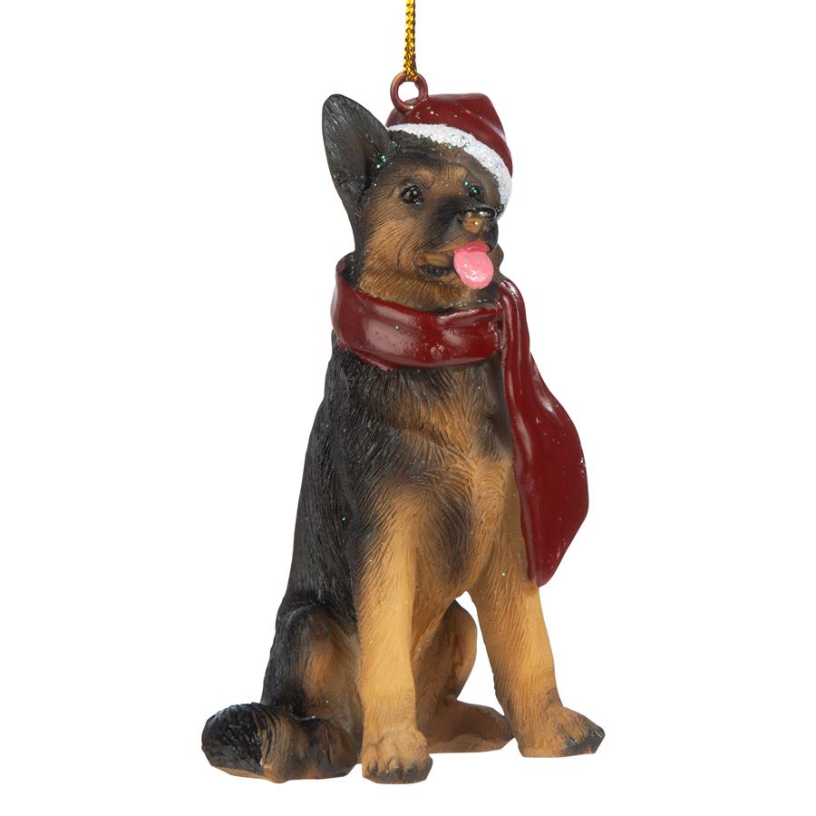German Shepherd Holiday Dog Ornament Sculpture