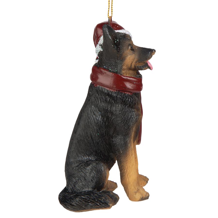 German Shepherd Holiday Dog Ornament Sculpture