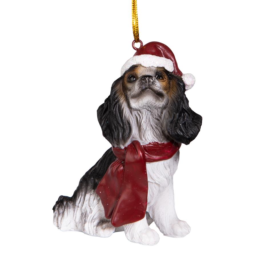 Cavalier King Charles Spaniel Holiday Dog Ornament Sculpture