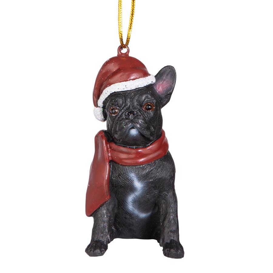 French Bulldog Holiday Dog Ornament Sculpture