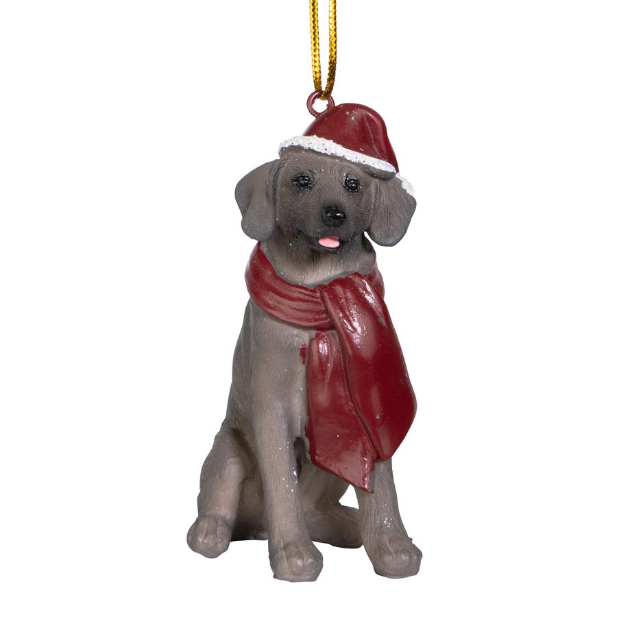 Weimaraner Holiday Dog Ornament Sculpture