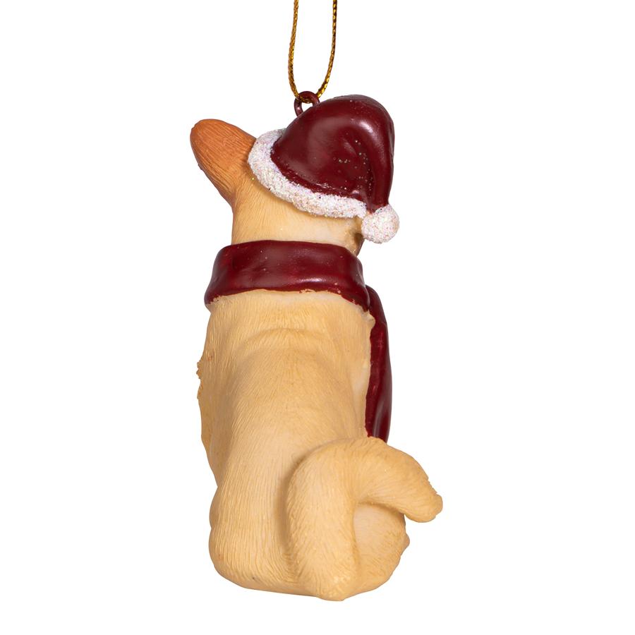 Welsh Corgi Holiday Dog Ornament Sculpture