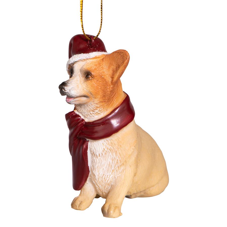 Welsh Corgi Holiday Dog Ornament Sculpture