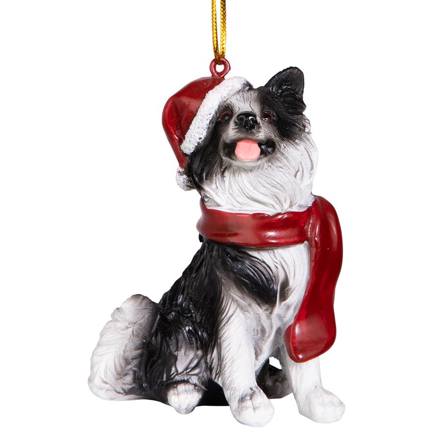 Border Collie Holiday Dog Ornament Sculpture