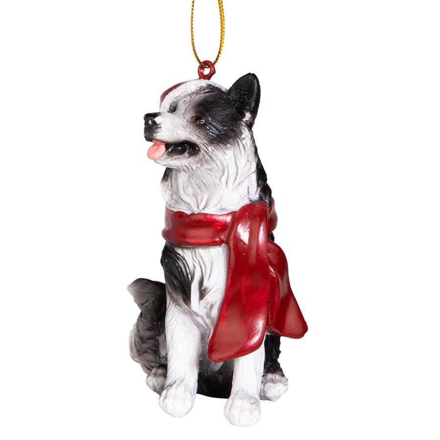 Border Collie Holiday Dog Ornament Sculpture