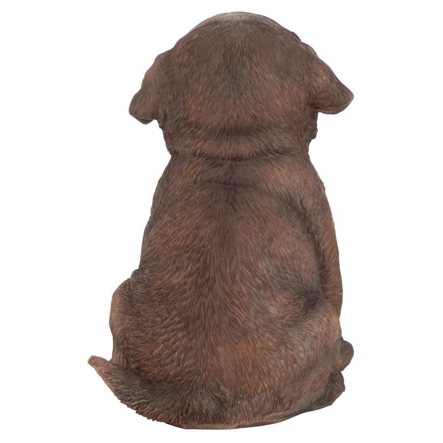 Chocolate Lab Puppy Partner Collectible Dog Statue