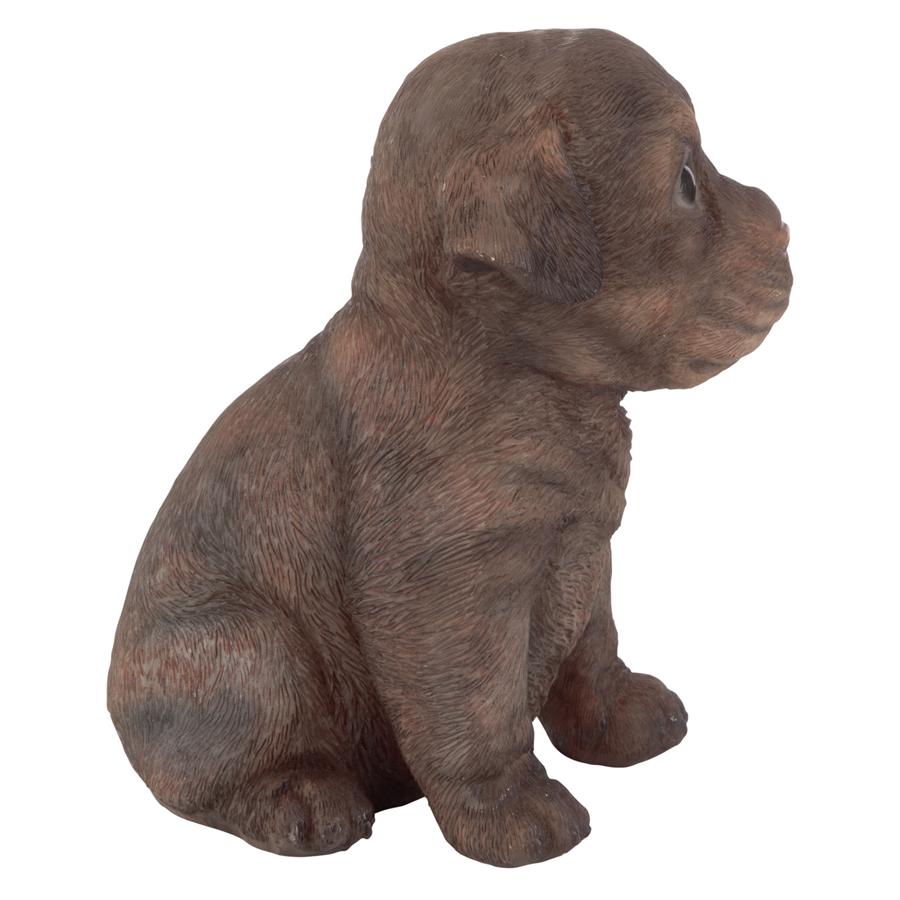 Chocolate Lab Puppy Partner Collectible Dog Statue