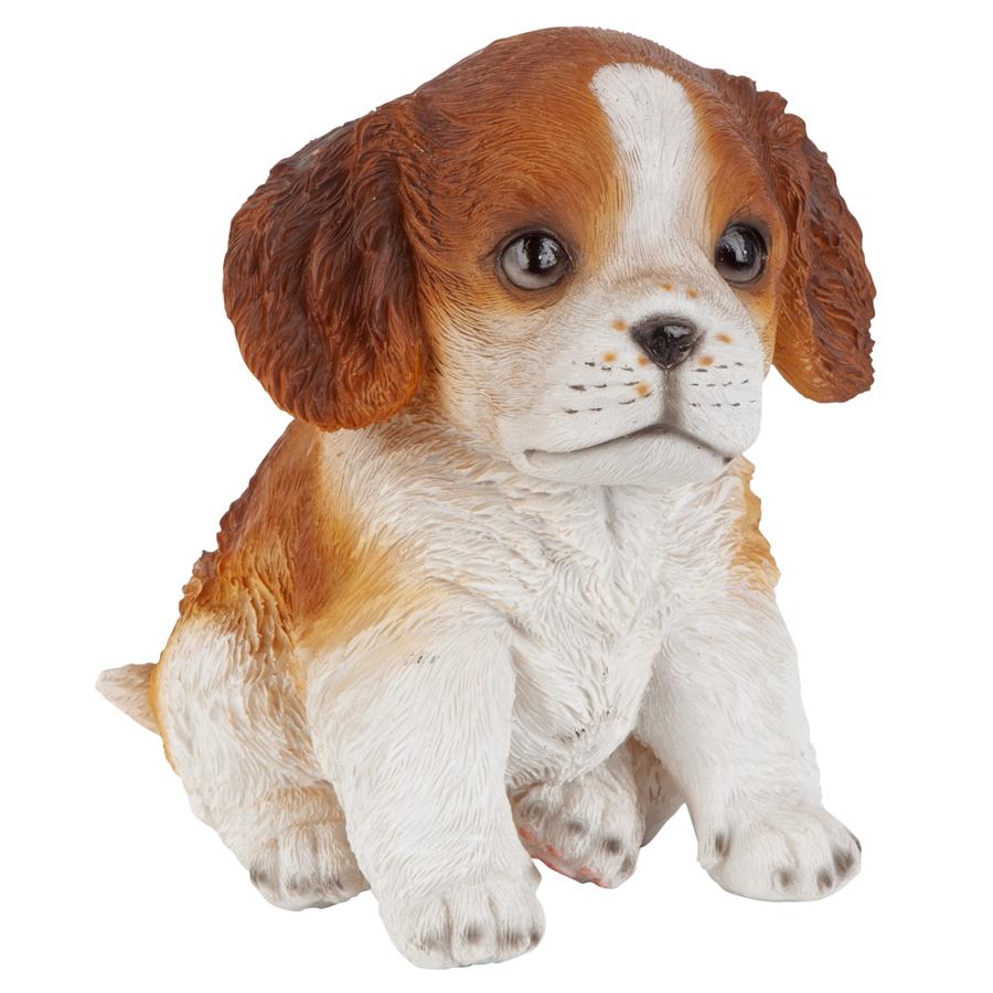 Red & White Cavalier King Charles Puppy Partner Collectible Dog Statue