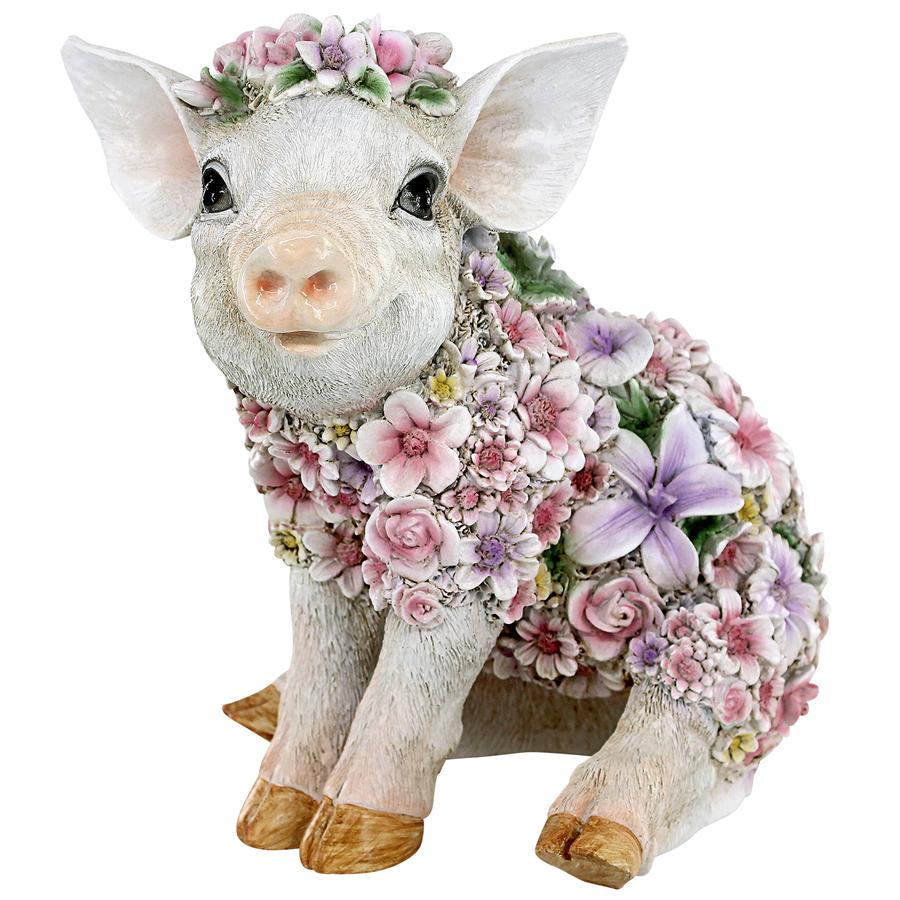 Flower Power Pig Farm Animal Statue