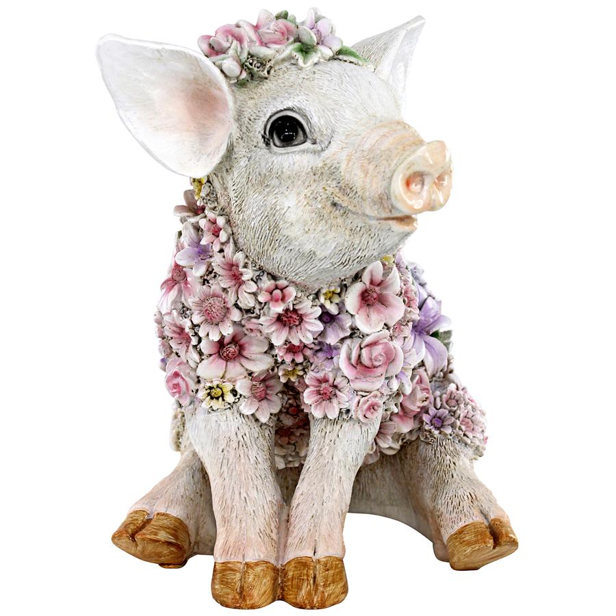 Flower Power Pig Farm Animal Statue