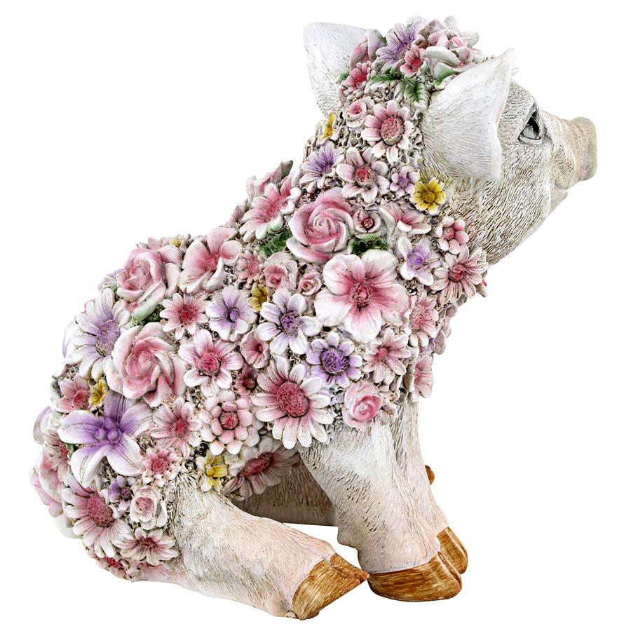 Flower Power Pig Farm Animal Statue