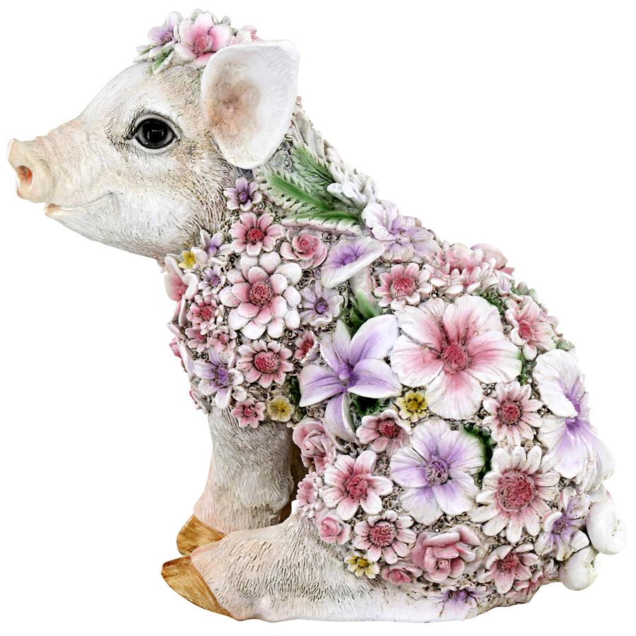 Flower Power Pig Farm Animal Statue